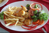        el ancla garlic butter shrimp fries 
  - Costa Rica