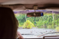        View From The Car Crossing A River To Access Los Patos Ranger Station
  - Costa Rica